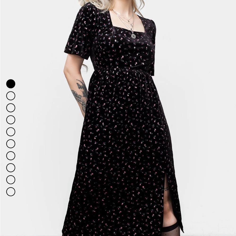 Disturbia Black Floral Midi Dress